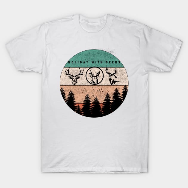 Holiday with deers T-Shirt by Design Knight